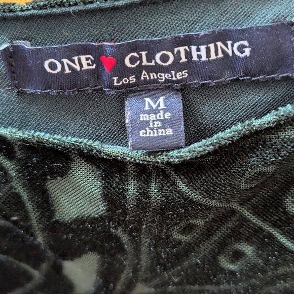 Vintage Velvet Dark Green Celtic Burnout Dress Y2K Whimsigoth Grunge Witchy M - Picture 8 of 13